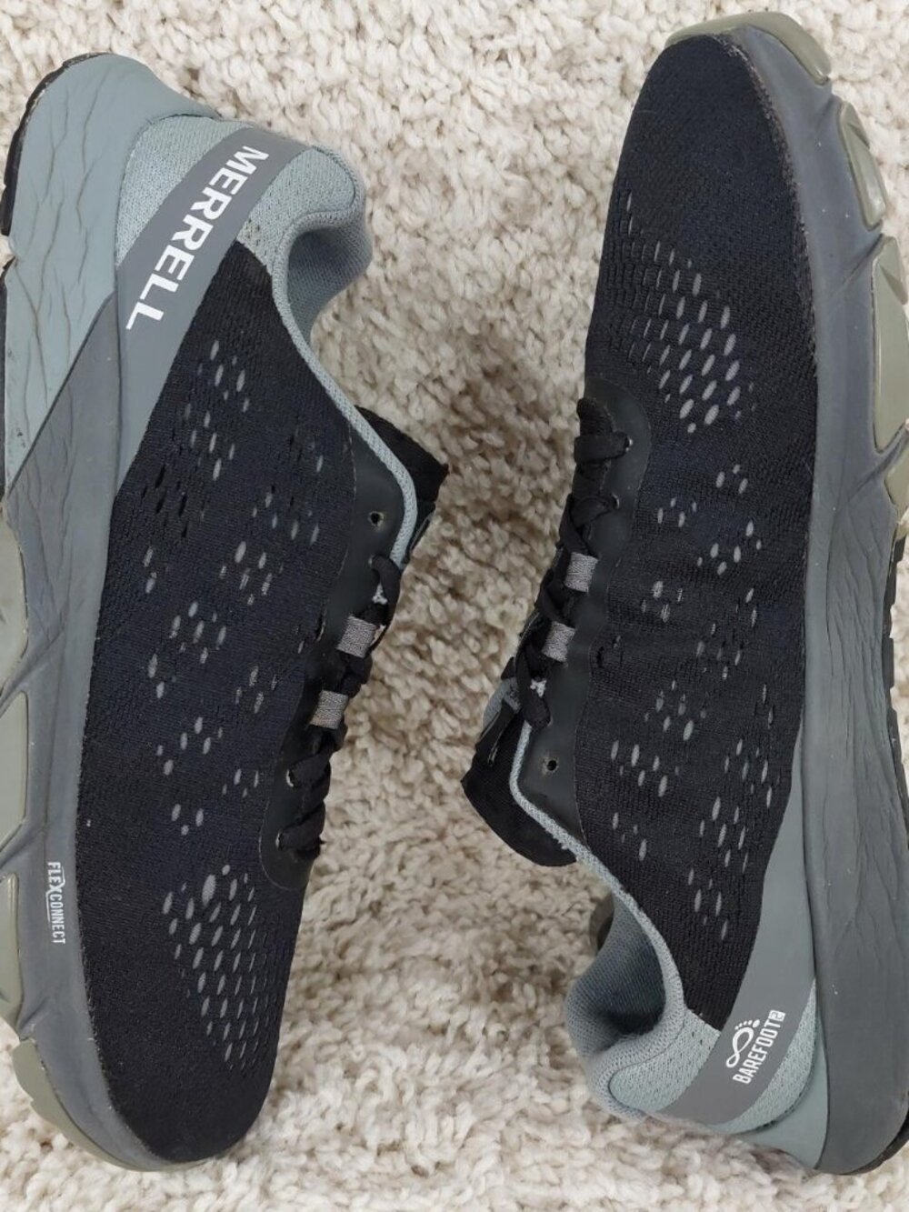 Merrell Women' Sz 10 Running Shoes Sneaker Bare Access Flex 2 E-mesh Trail Black